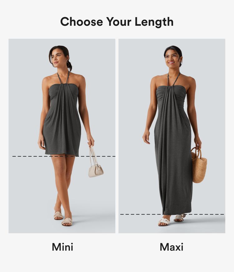 Halter Tie Back Maxi Dress with Pockets
