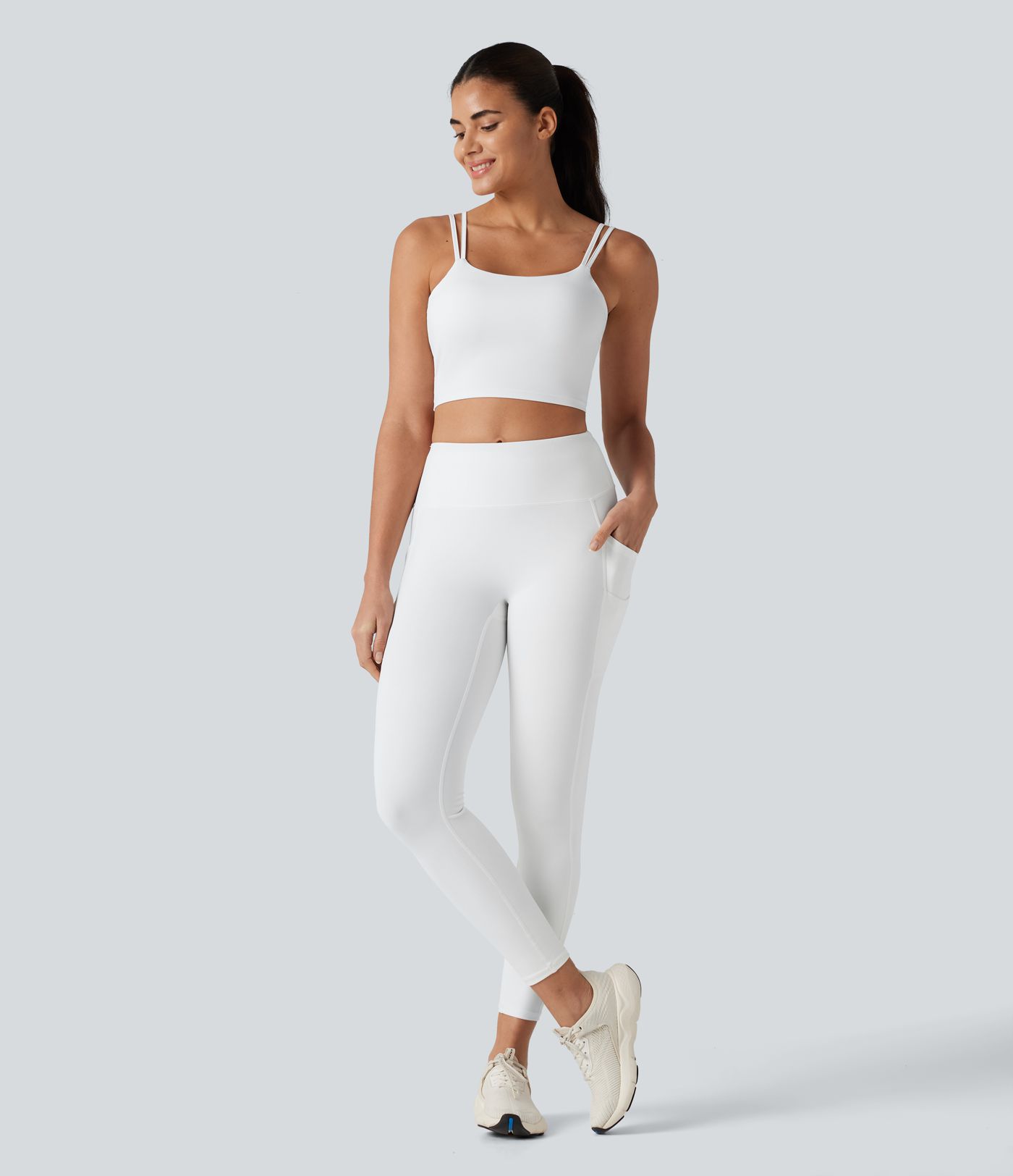 Halara UltraSculpt™ Double Straps Twisted Backless Cropped Yoga Tank Top