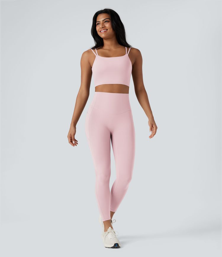 Halara UltraSculpt™ Yoga-Tanktop mit doppelten Trägern und gedrehtem Rücken