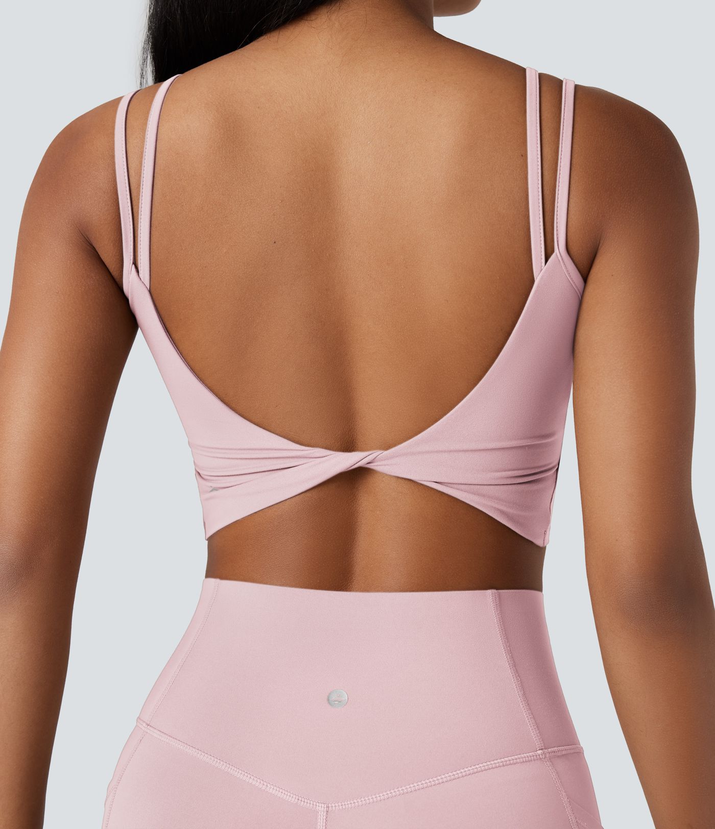 Halara UltraSculpt™ Yoga-Tanktop mit doppelten Trägern und gedrehtem Rücken
