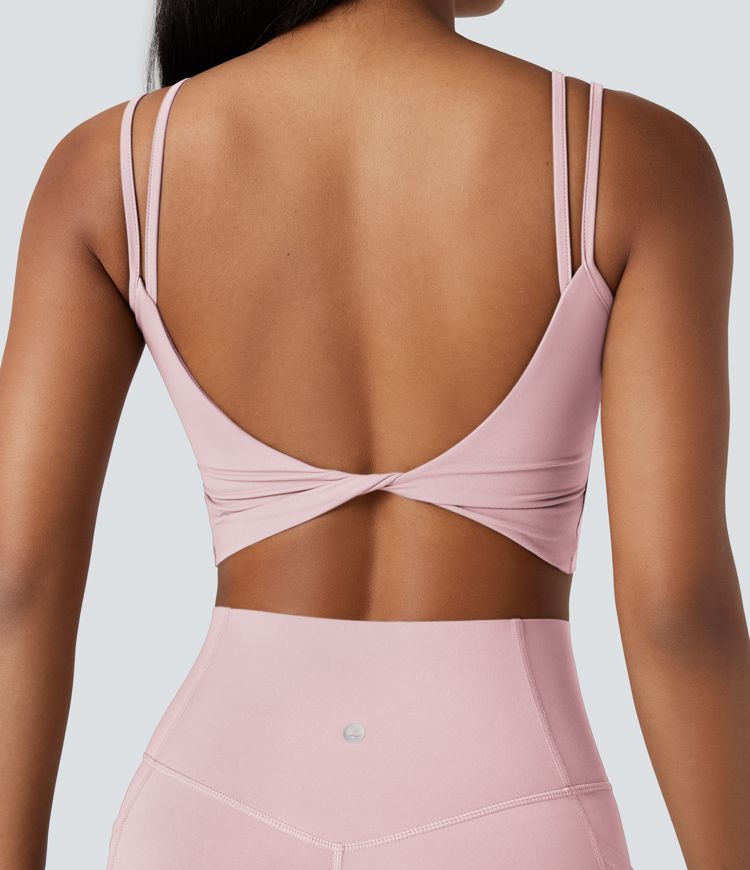 Halara UltraSculpt™ Yoga-Tanktop mit doppelten Trägern und gedrehtem Rücken