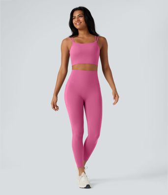 Halara UltraSculpt™ Double Straps Twisted Backless Cropped Yoga Tank Top