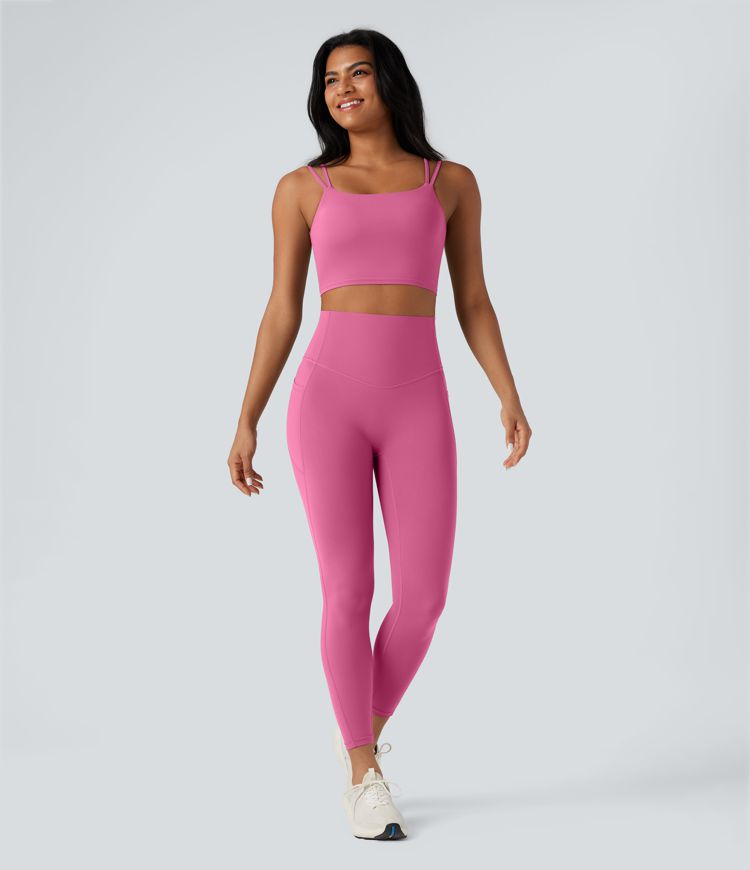 Halara UltraSculpt™ Double Straps Twisted Backless Cropped Yoga Tank Top
