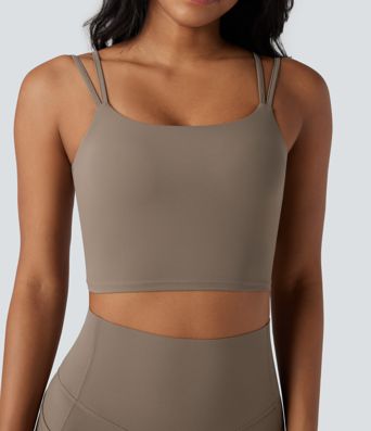 Halara UltraSculpt™ Double Straps Twisted Backless Cropped Yoga Tank Top