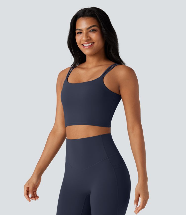 Halara UltraSculpt™ Double Straps Twisted Backless Cropped Yoga Tank Top