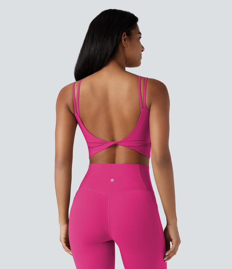 Halara UltraSculpt™ Double Straps Twisted Backless Cropped Yoga Tank Top Halara UltraSculpt™ Double Straps Twisted Backless Cropped Yoga Tank Top