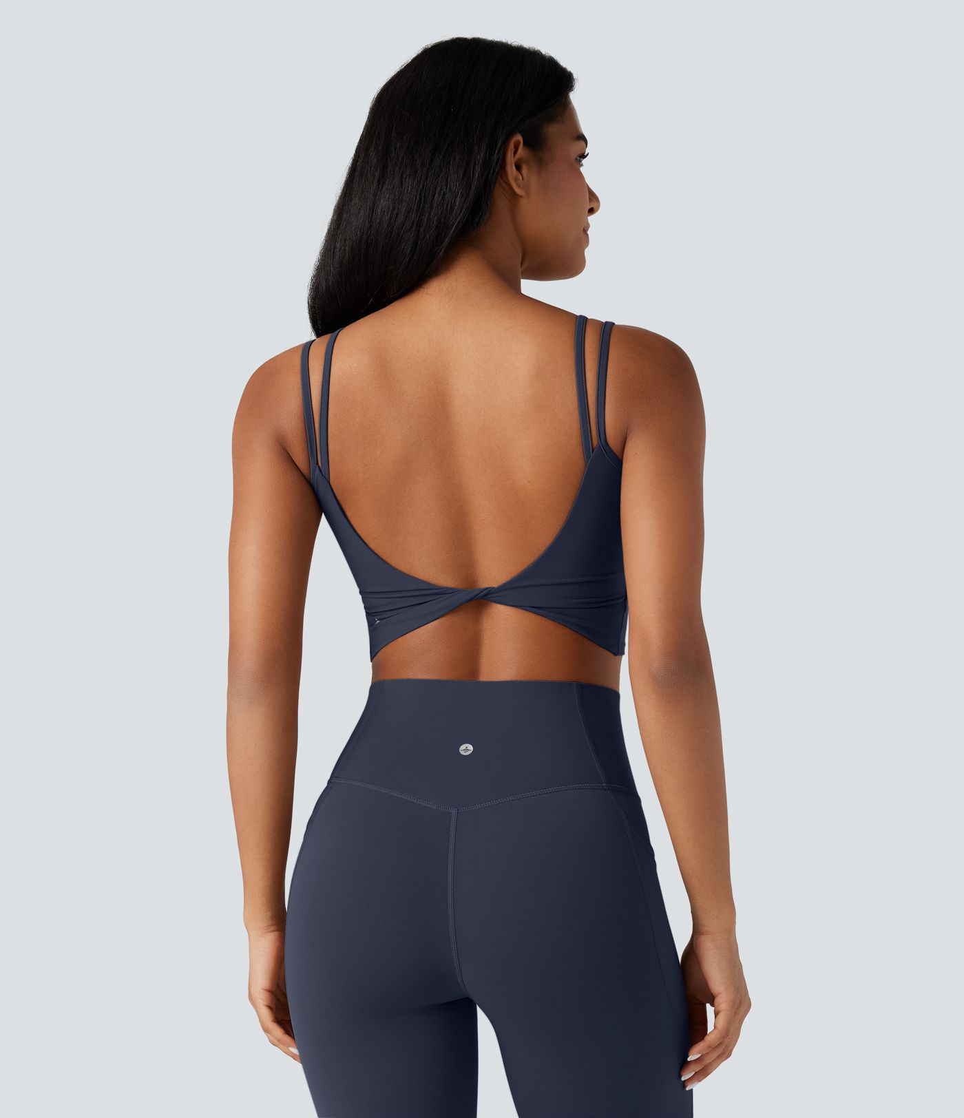 Halara UltraSculpt™ Double Straps Twisted Backless Cropped Yoga Tank Top