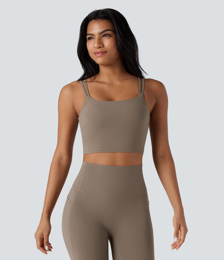 Halara UltraSculpt™ Double Straps Twisted Backless Cropped Yoga Tank Top