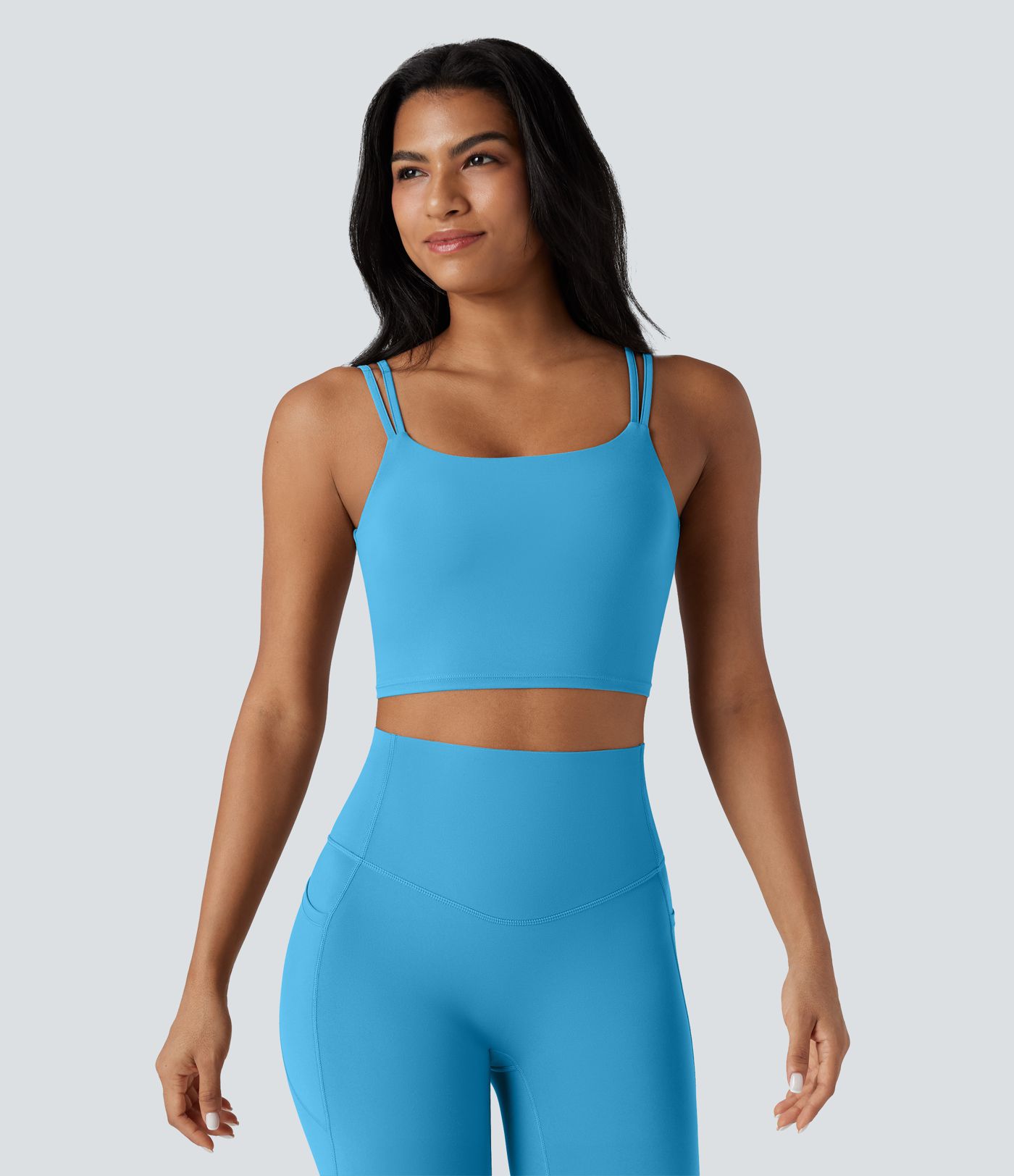 Halara UltraSculpt™ Double Straps Twisted Backless Cropped Yoga Tank Top Halara UltraSculpt™ Double Straps Twisted Backless Cropped Yoga Tank Top