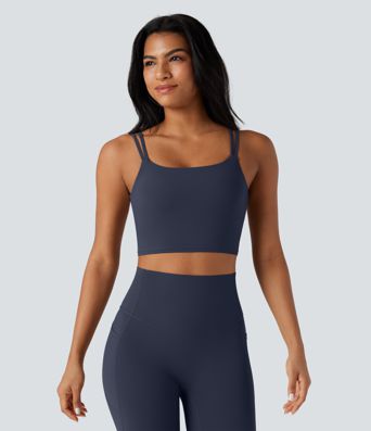 Halara UltraSculpt™ Double Straps Twisted Backless Cropped Yoga Tank Top
