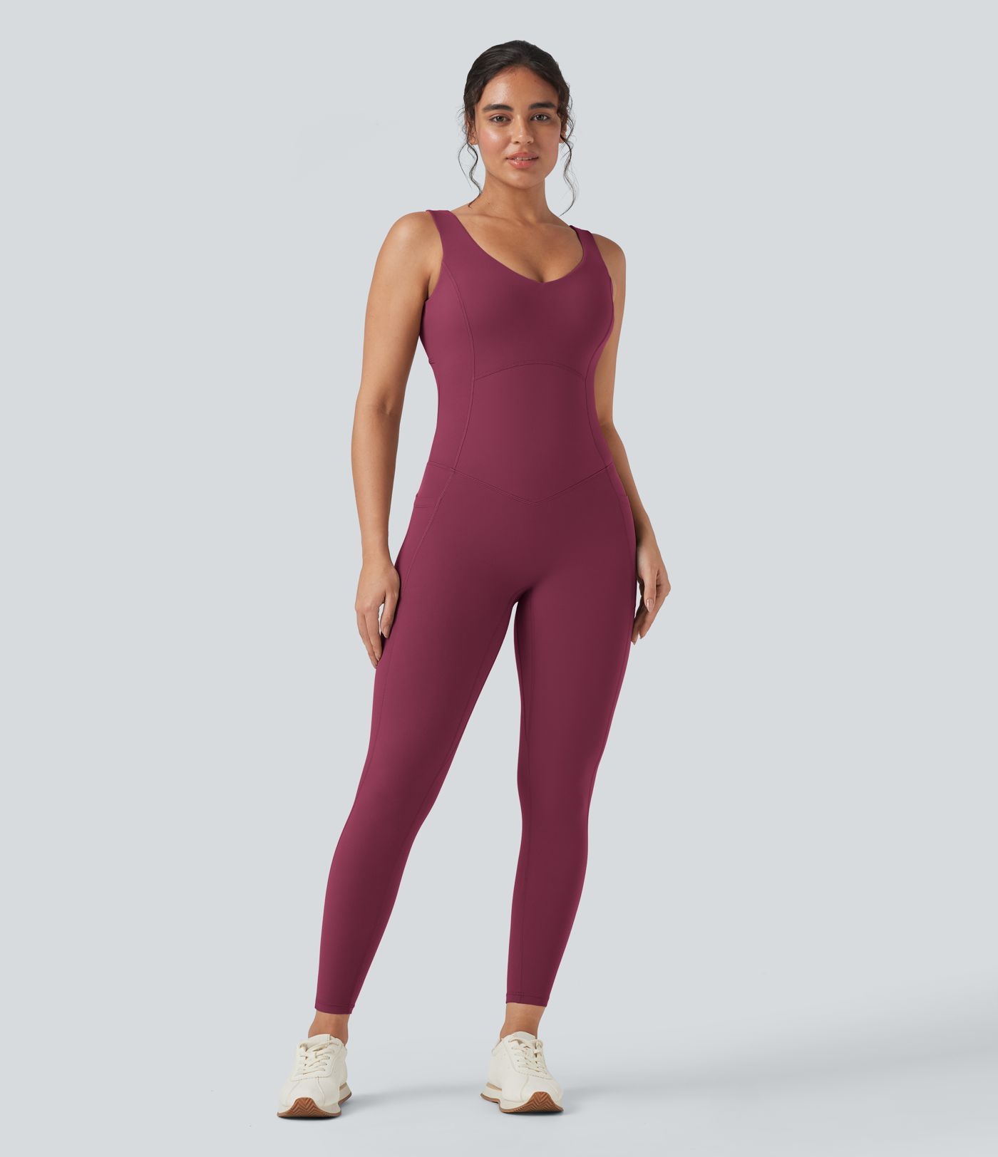 Halara UltraSculpt™ V Neck Tummy Control Butt Lifting Workout Jumpsuit with Pockets Halara UltraSculpt™ V Neck Tummy Control Butt Lifting Workout Jumpsuit with Pockets