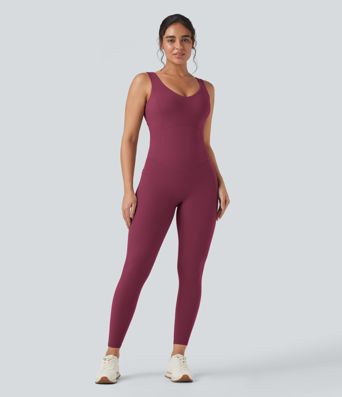 Halara UltraSculpt™ V Neck Tummy Control Butt Lifting Workout Jumpsuit with Pockets Halara UltraSculpt™ V Neck Tummy Control Butt Lifting Workout Jumpsuit with Pockets