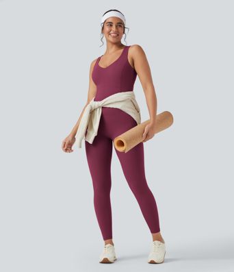 Halara UltraSculpt™ V Neck Tummy Control Butt Lifting Workout Jumpsuit with Pockets Halara UltraSculpt™ V Neck Tummy Control Butt Lifting Workout Jumpsuit with Pockets
