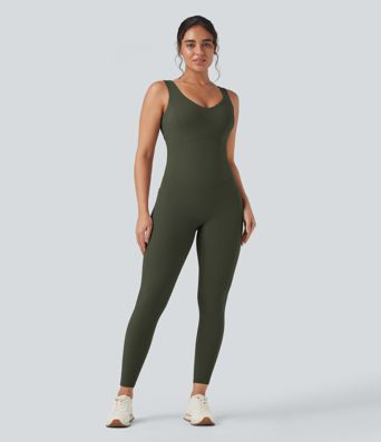 Halara UltraSculpt™ V Neck Tummy Control Butt Lifting Workout Jumpsuit with Pockets Halara UltraSculpt™ V Neck Tummy Control Butt Lifting Workout Jumpsuit with Pockets