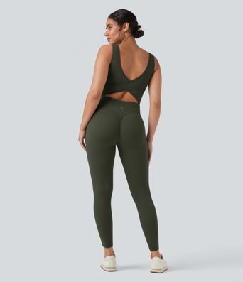 Halara UltraSculpt™ V Neck Tummy Control Butt Lifting Workout Jumpsuit with Pockets Halara UltraSculpt™ V Neck Tummy Control Butt Lifting Workout Jumpsuit with Pockets