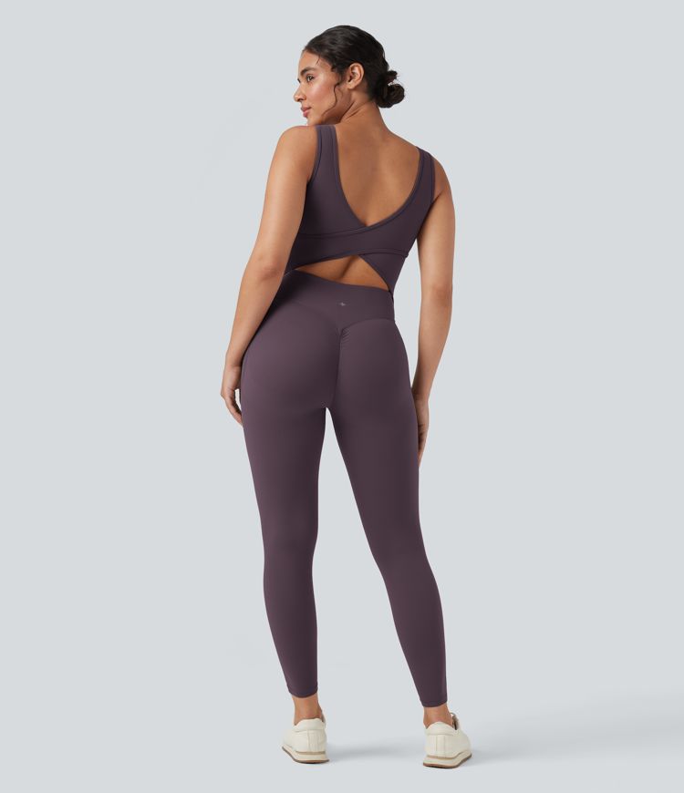 Halara UltraSculpt™ V Neck Tummy Control Butt Lifting Workout Jumpsuit with Pockets Halara UltraSculpt™ V Neck Tummy Control Butt Lifting Workout Jumpsuit with Pockets