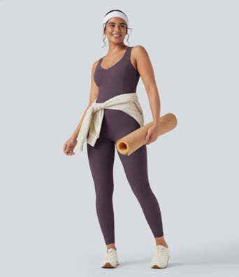 Halara UltraSculpt™ V Neck Tummy Control Butt Lifting Workout Jumpsuit with Pockets Halara UltraSculpt™ V Neck Tummy Control Butt Lifting Workout Jumpsuit with Pockets