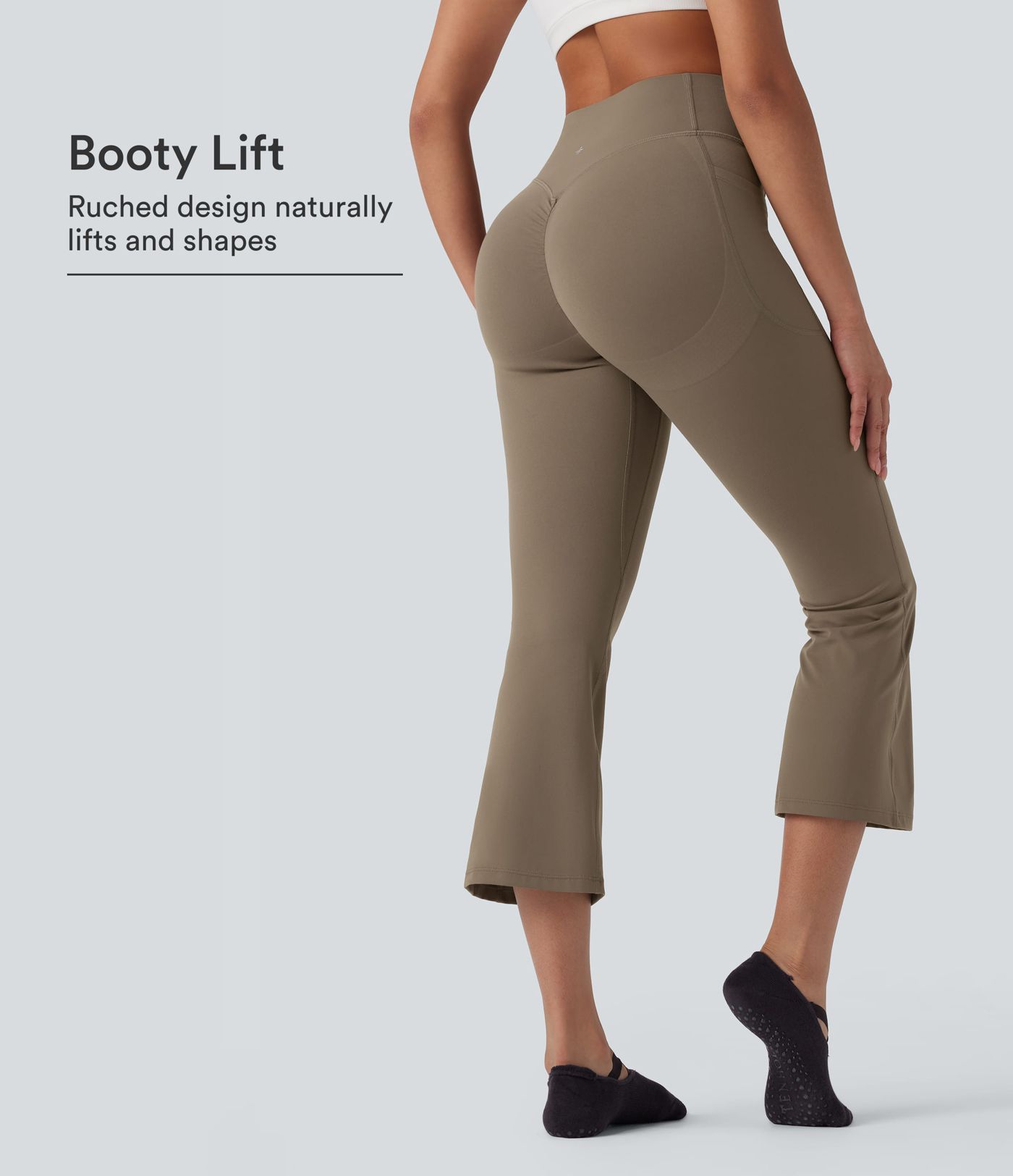 Halara UltraSculpt™ High Waisted Scrunch Butt Lifting Tummy Control Crop Shaping Yoga Bootcut Leggings with Pockets