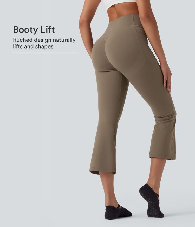 Halara UltraSculpt™ High Waisted Scrunch Butt Lifting Tummy Control Crop Shaping Yoga Bootcut Leggings with Pockets