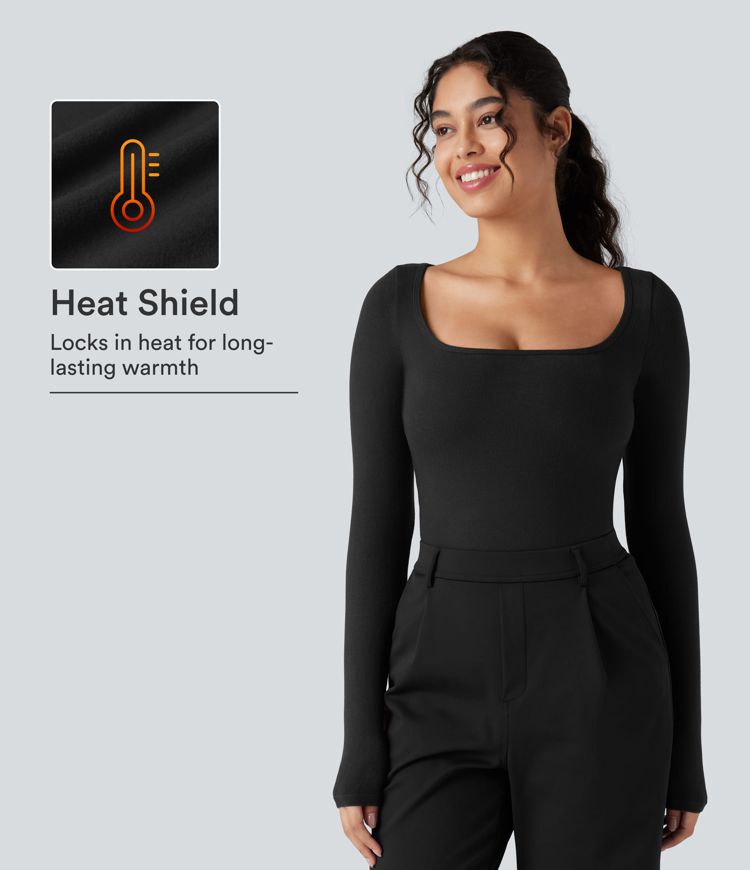Halara HeatCore Scoop Neck Long Sleeve Work Warming T-Shirt Halara HeatCore Scoop Neck Long Sleeve Work Warming T-Shirt