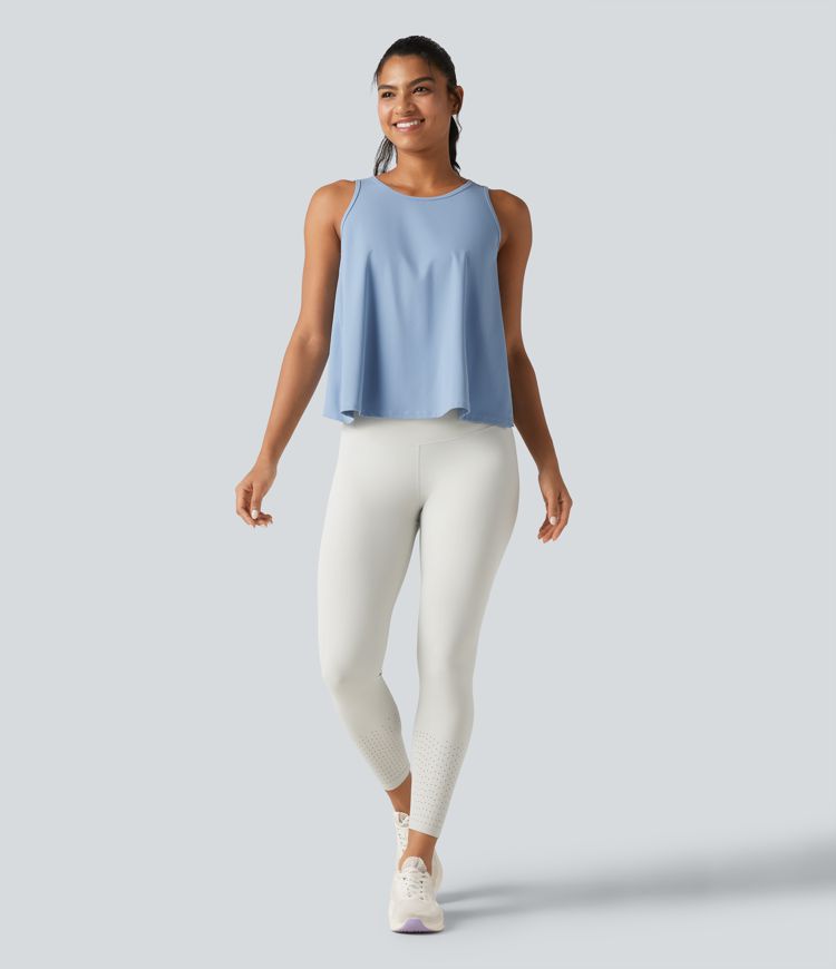 SoftlyZero™ QuickDry Crossover Flounce Hem Relaxed Yoga Tank Top