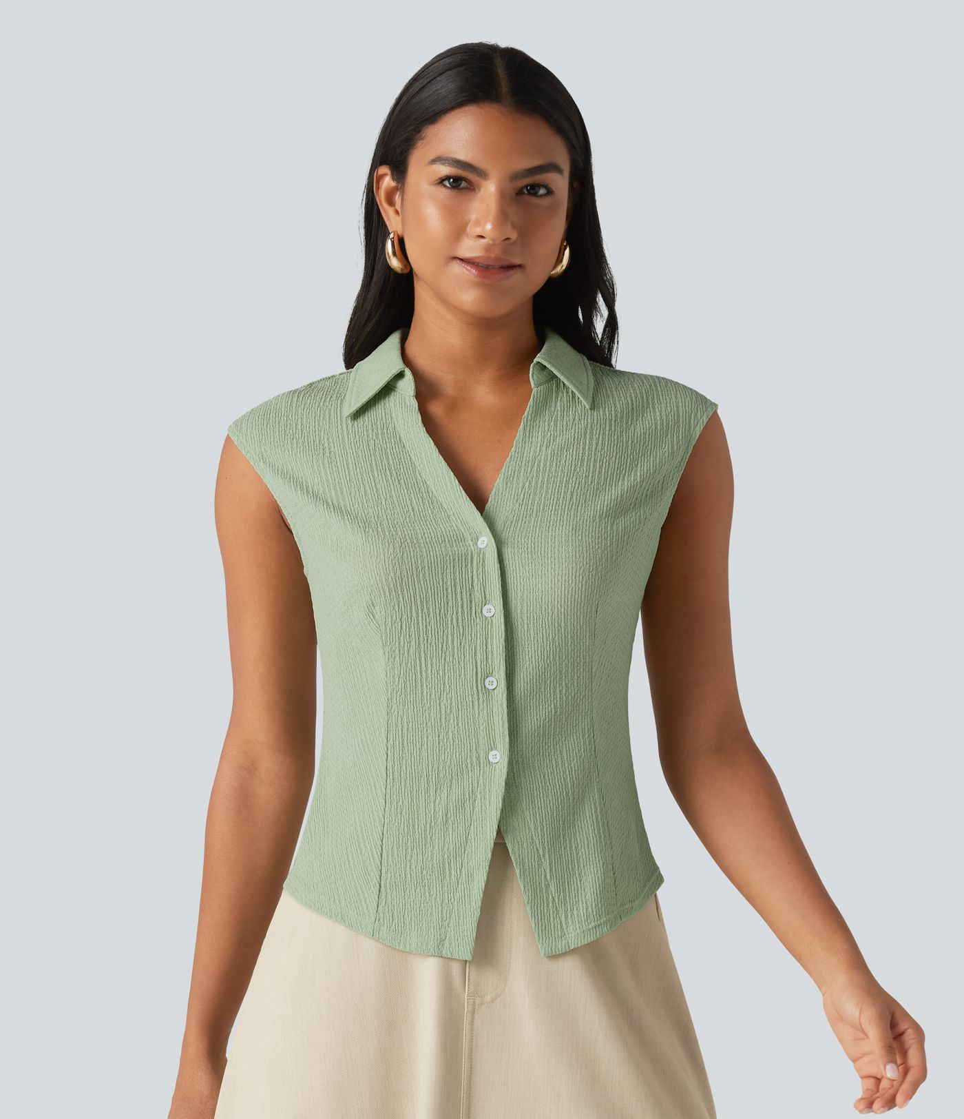 Sleeveless Casual Shirt