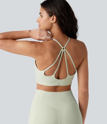 Low Support U Neck Built-in Bra Yoga Sports Bra