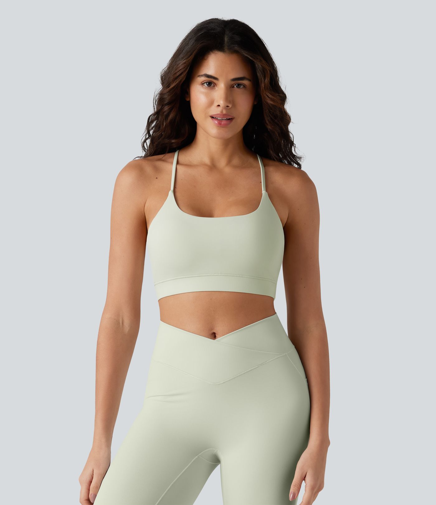 Low Support U Neck Built-in Bra Yoga Sports Bra
