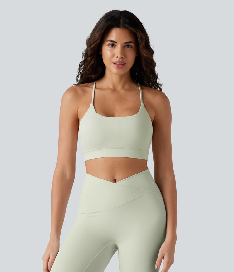 Low Support U Neck Built-in Bra Yoga Sports Bra