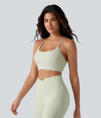 Low Support U Neck Built-in Bra Yoga Sports Bra