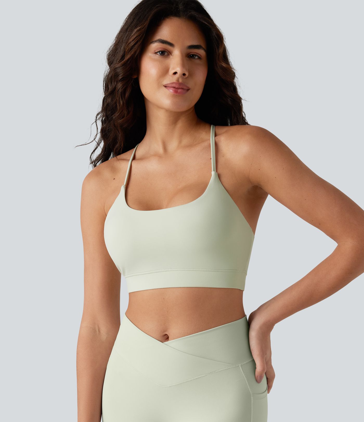 Low Support U Neck Built-in Bra Yoga Sports Bra