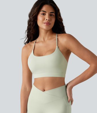 Low Support U Neck Built-in Bra Yoga Sports Bra