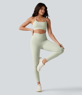 Low Support U Neck Built-in Bra Yoga Sports Bra