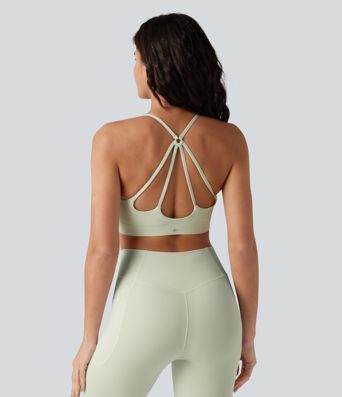 Low Support U Neck Built-in Bra Yoga Sports Bra