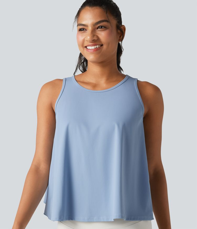 SoftlyZero™ QuickDry Crossover Flounce Hem Relaxed Yoga Tank Top
