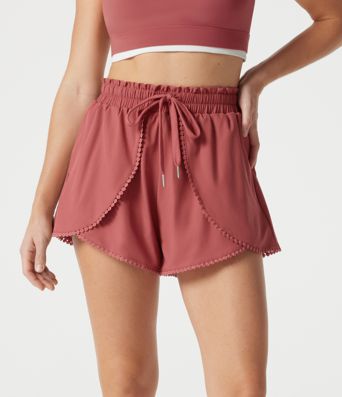Breezeful™ High Waisted Drawstring 2-in-1 Quick Dry Workout Shorts 3'' with Pockets