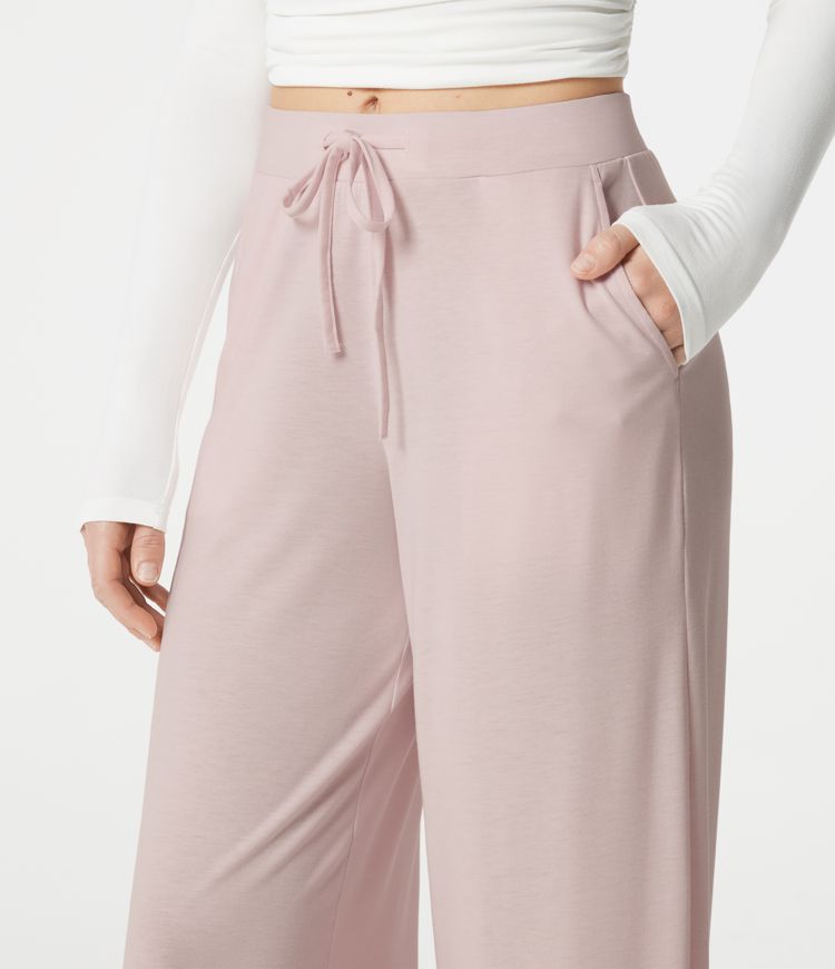 Mid Rise Drawstring Lounging Baggy Pants with Pockets