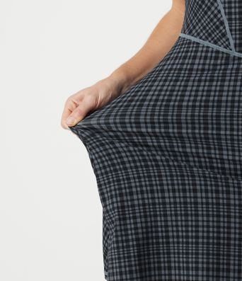 Halara UltraSculpt™ Check Plaid Print  Square Neck Corset 2-in-1 Built-in Bra Mini Casual Dress with Pockets-Easy Peezy
