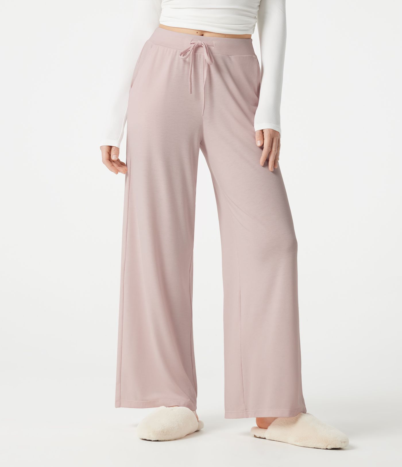Mid Rise Drawstring Lounging Baggy Pants with Pockets