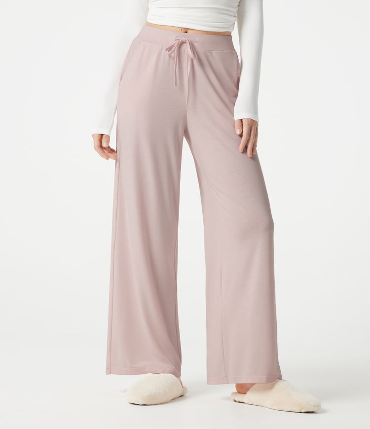Mid Rise Drawstring Lounging Baggy Pants with Pockets