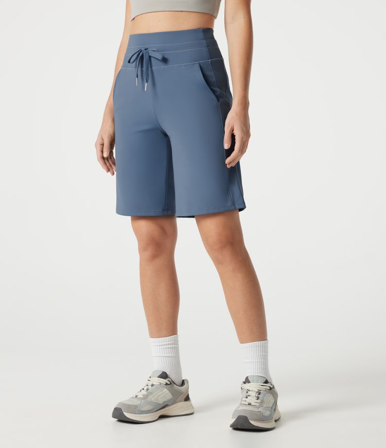 SoftlyZero™ Plush High Waisted Drawstring Workout Shorts with Pockets