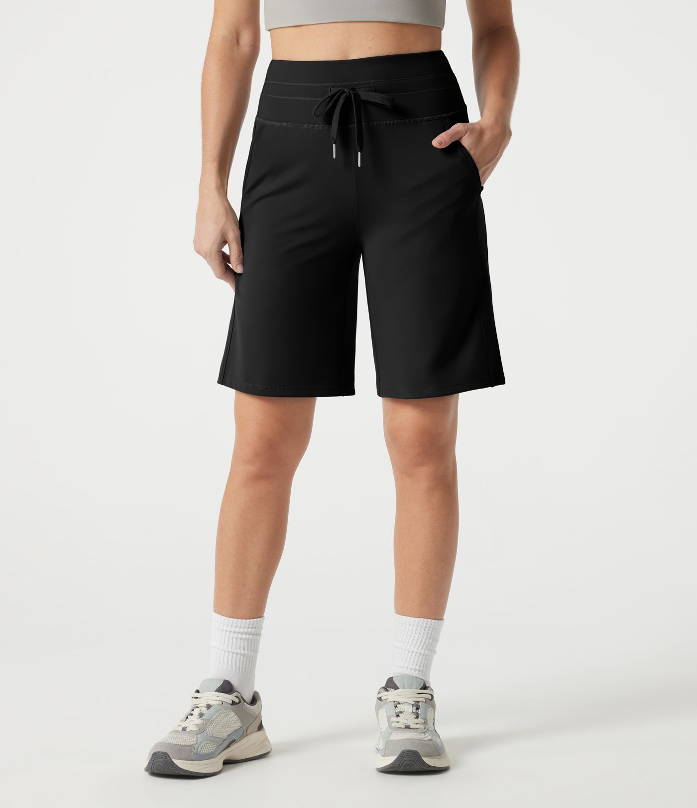 SoftlyZero™ Plush High Waisted Drawstring Workout Shorts with Pockets SoftlyZero™ Plush High Waisted Drawstring Workout Shorts with Pockets
