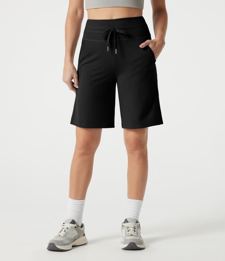 SoftlyZero™ Plush High Waisted Drawstring Workout Shorts with Pockets SoftlyZero™ Plush High Waisted Drawstring Workout Shorts with Pockets