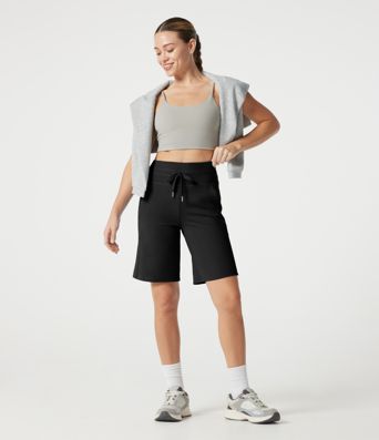 SoftlyZero™ Plush High Waisted Drawstring Workout Shorts with Pockets SoftlyZero™ Plush High Waisted Drawstring Workout Shorts with Pockets