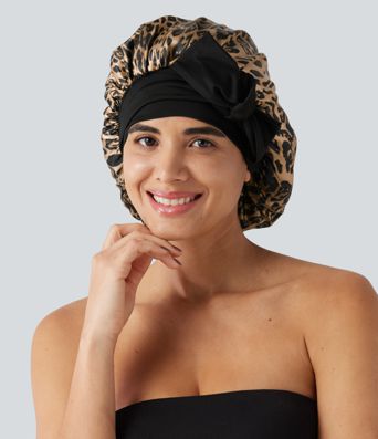Leopard Print Satin Nightcap