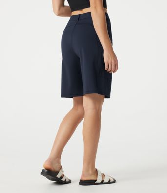 DayStretch High Waisted Work Bermuda Shorts with Pockets