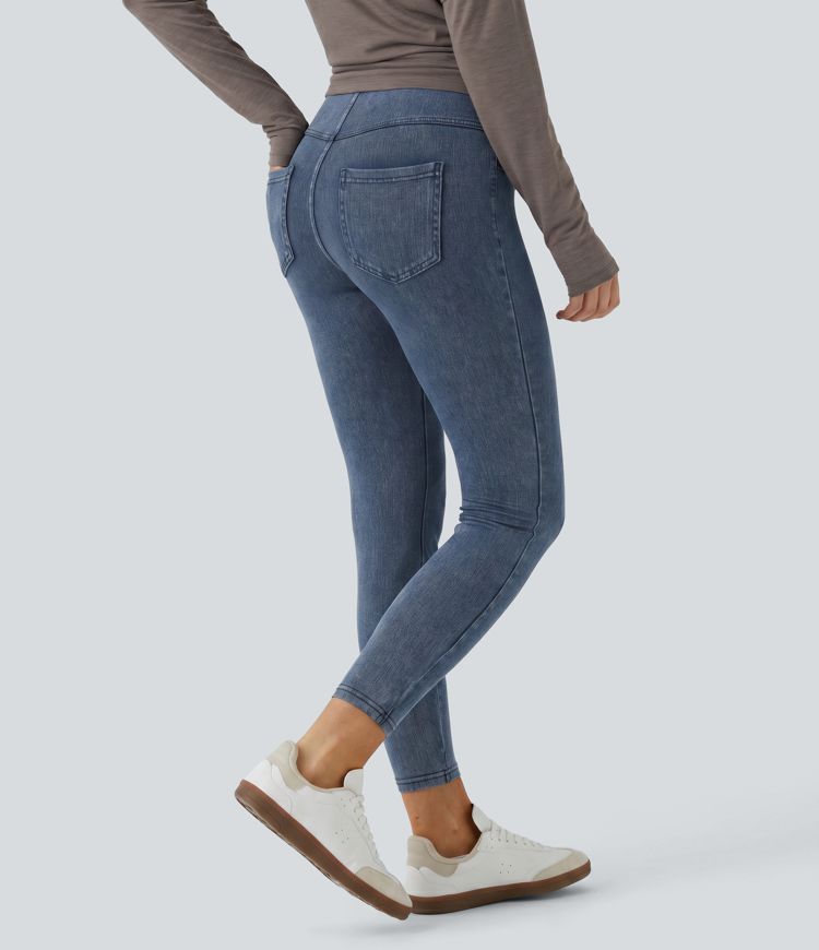 Halara Flex™ High Waisted Women Active Denim Casual Leggings with pockets
