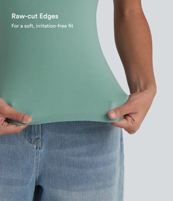 Scoop Neck Short Sleeve Built-in Bra Casual T-Shirt B-E Cups