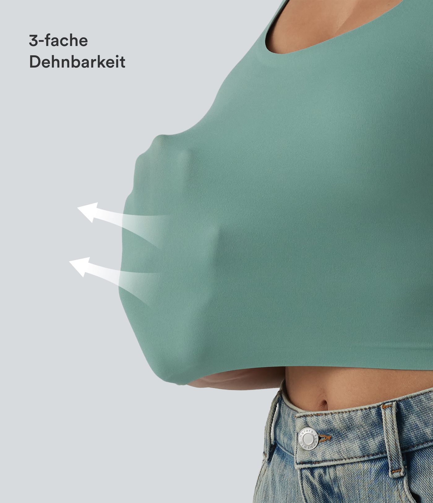 Lässiges, kurzes Tanktop mit U-Ausschnitt und integriertem BH - B-E Cups