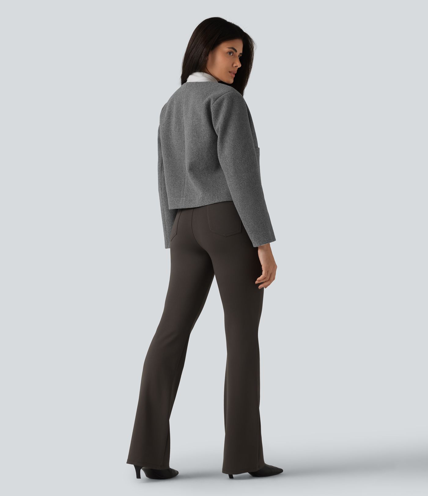 Round Neck Button Fly Work Jacket with Pockets